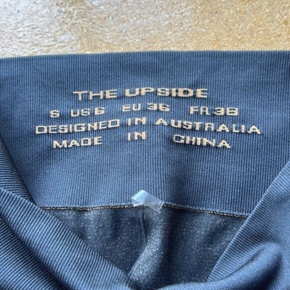 The Upside Womens High-Rise Full-Length Leggings Black Size S Gold Stripe Accent - Picture 5 of 9